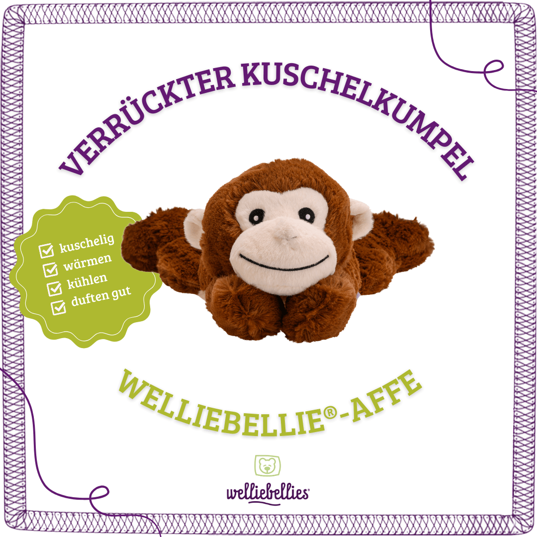Wärmekuschel-Affe: kuschelig, wärmend, kühlend, mit angenehmem Duft.