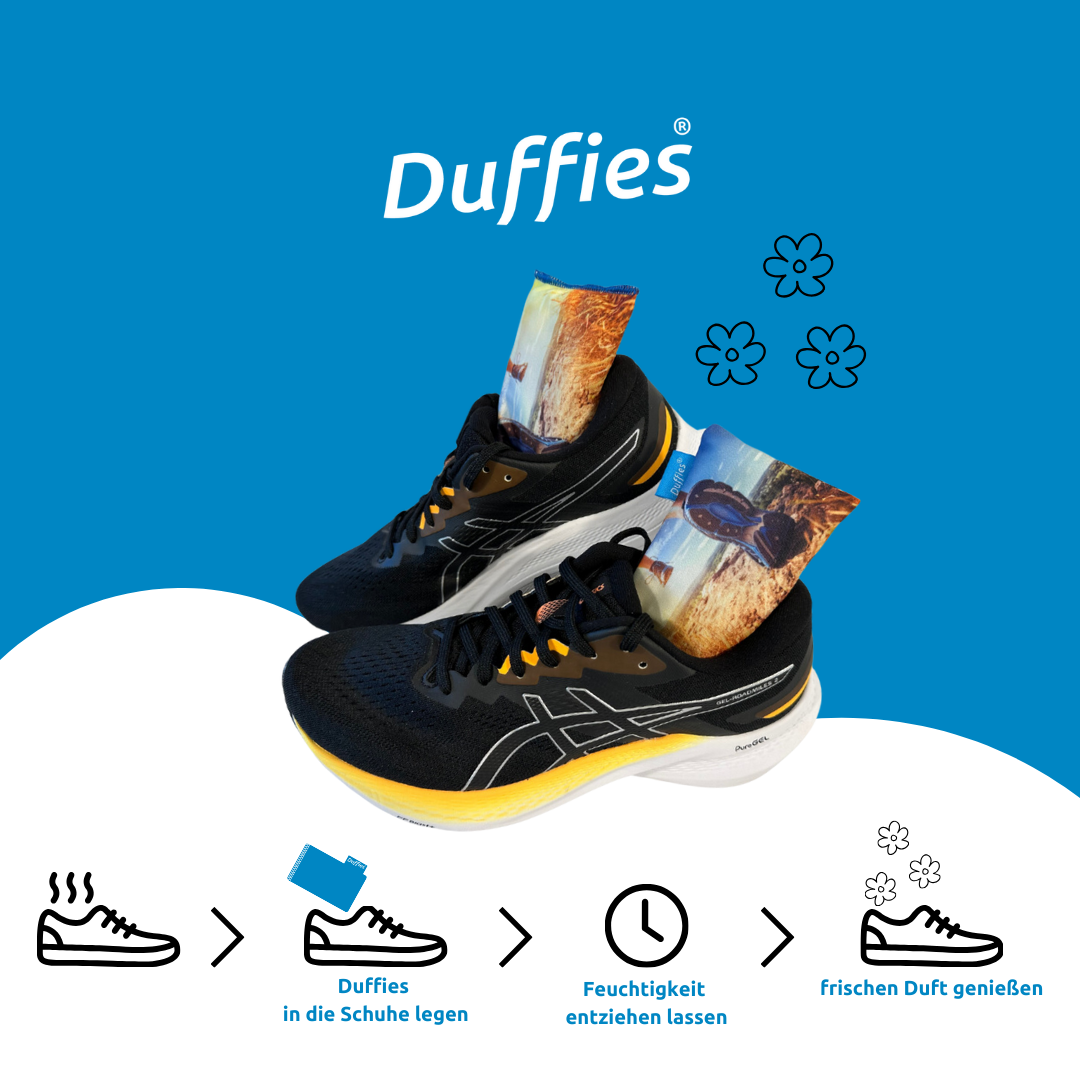 DUFFIES® Anti-Geruchs-Kissen für Schuhe und mehr... Motiv Crossrunner.