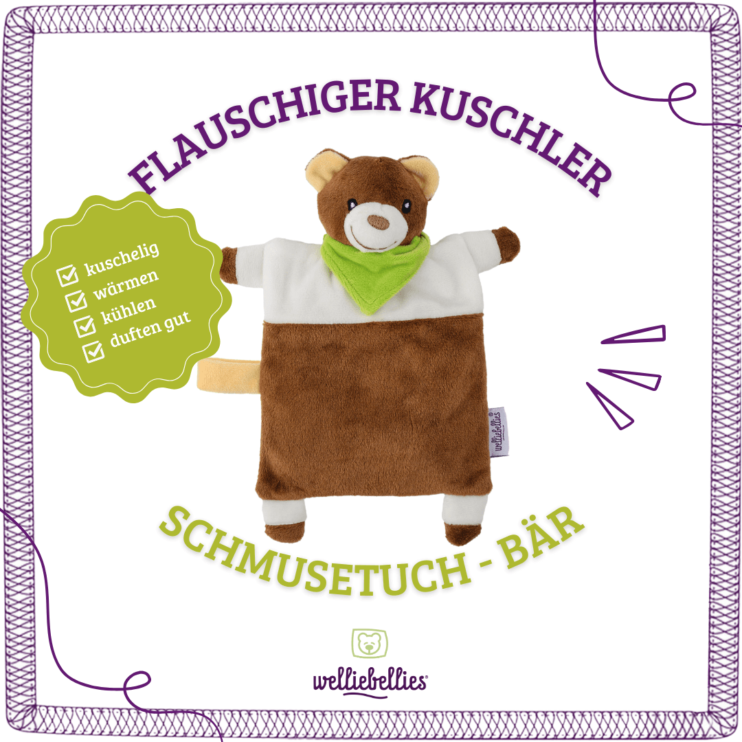 Schmusetuch Bär: kuschelig, wärmen, kühlen, duftend für Babys.