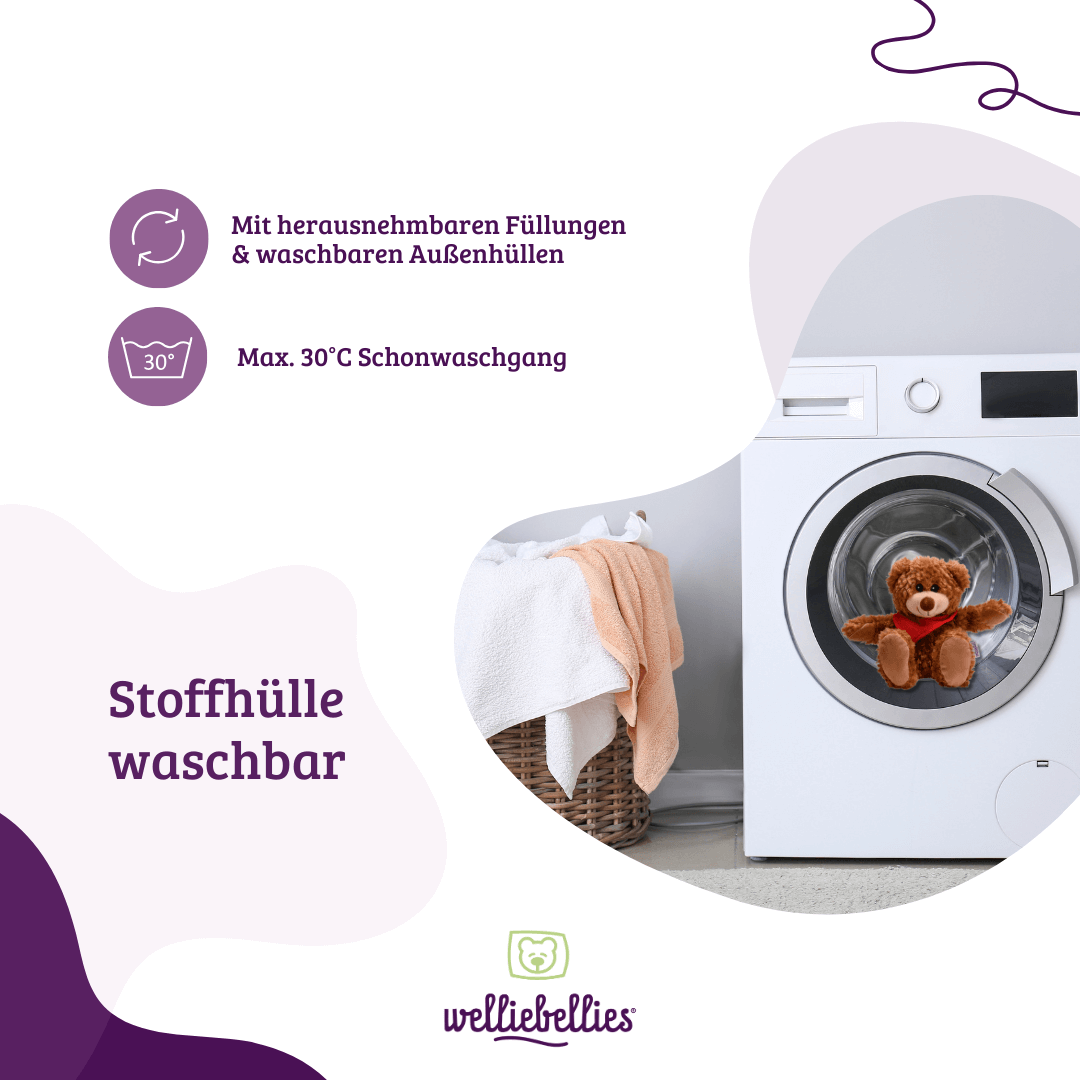 Pflegefreundliche, waschbare Bärenhülle.