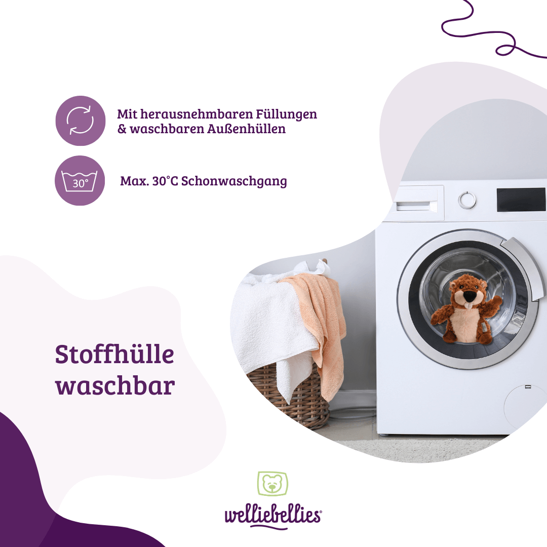 Pflegeleichte, waschbare Biberhülle.