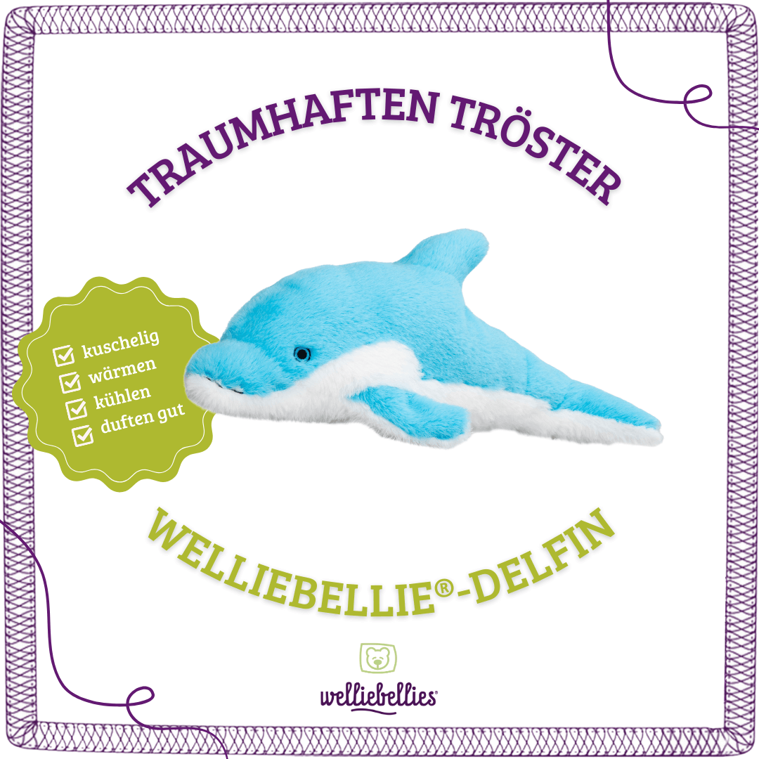 Delfin Wärmekuschel: kuschelig, wärmen, kühlen, mit natürlichem Duft.