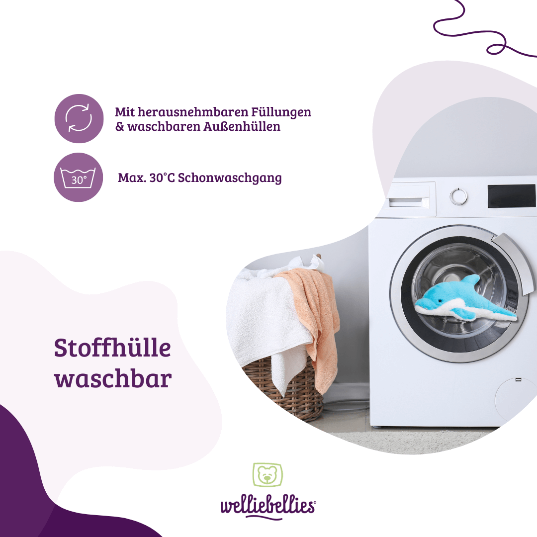 Pflegeleichte, waschbare Hülle für Delfin für einfache Reinigung.
