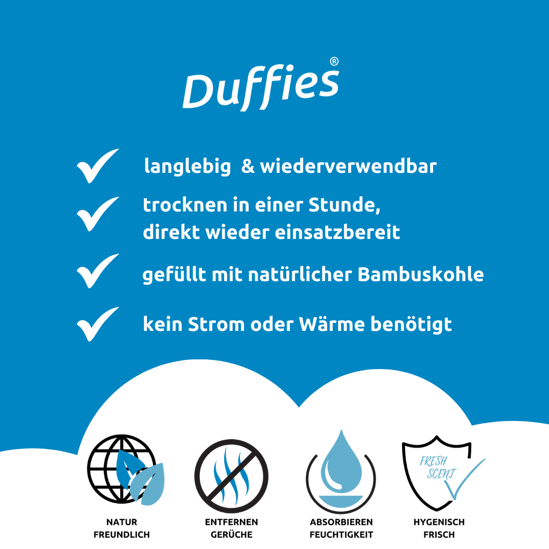 DUFFIES® Anti-Geruchs-Kissen für Schuhe und mehr... Motiv Wandern.