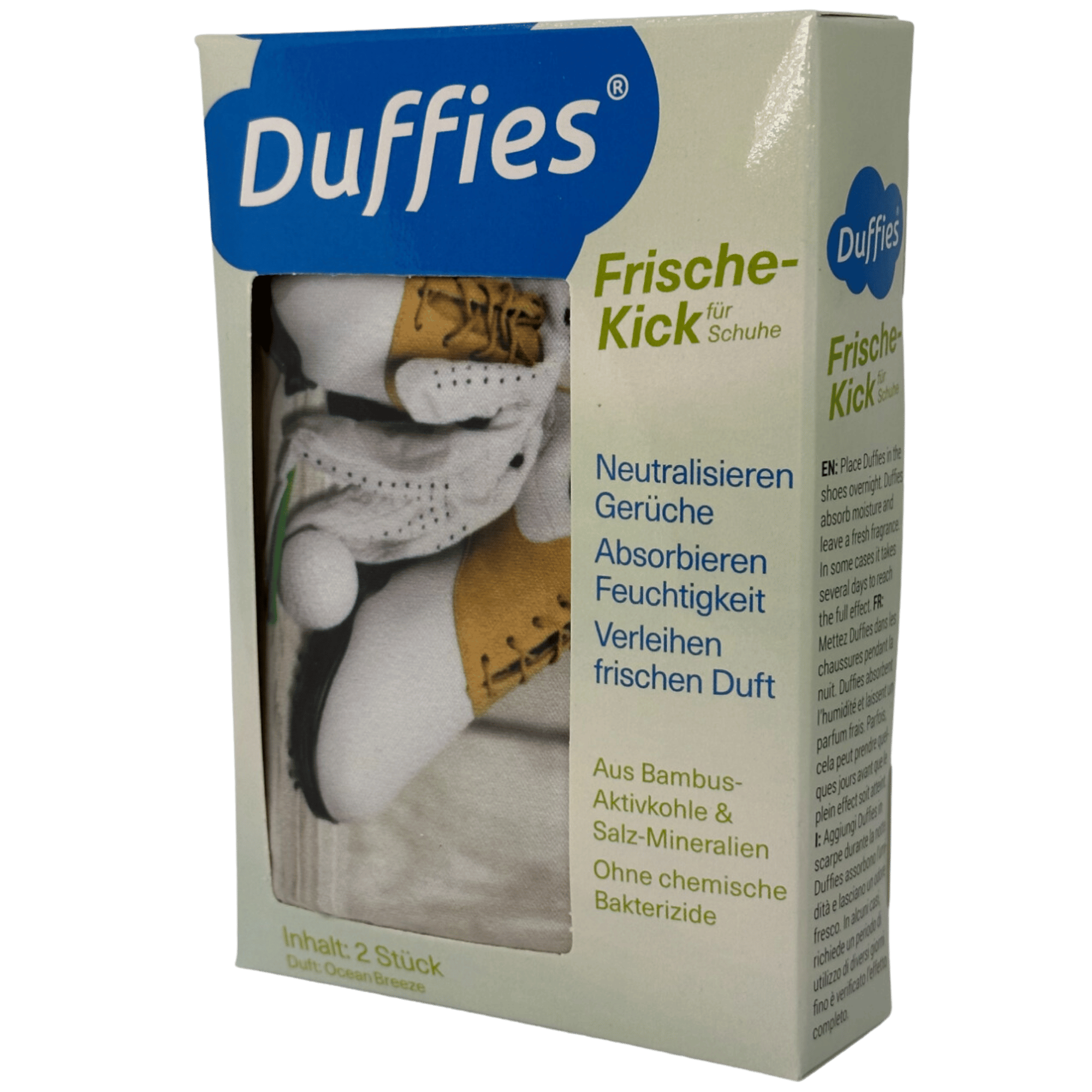 DUFFIES® Anti-Geruchs-Kissen für Schuhe und mehr... Motiv Grünes Tees.