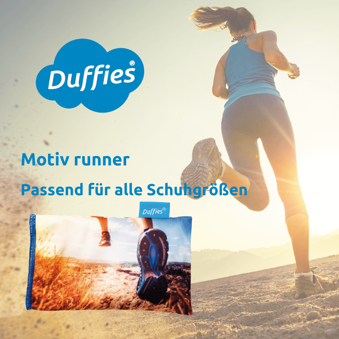 DUFFIES® Anti-Geruchs-Kissen für Schuhe und mehr... Motiv Crossrunner.