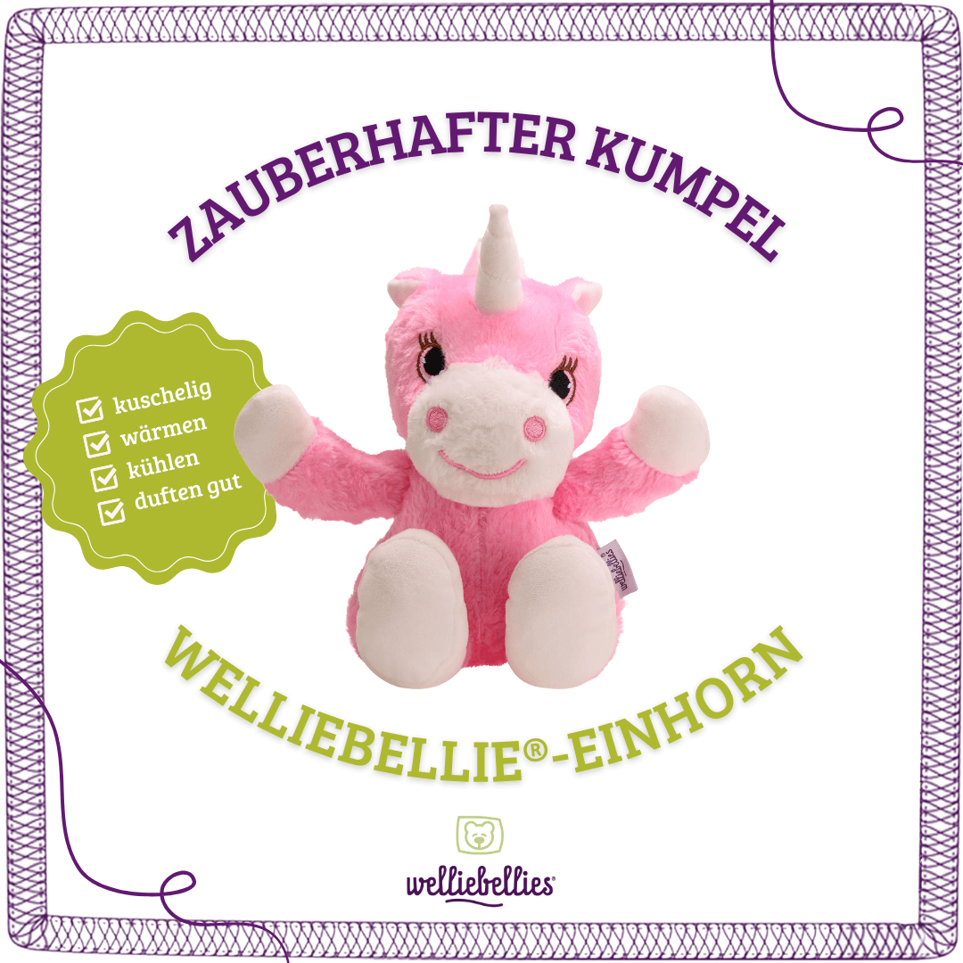 Zauberhaftes Einhorn Wärmekuschelprodukt: kuschelig, wärmen, kühlen, duftend.