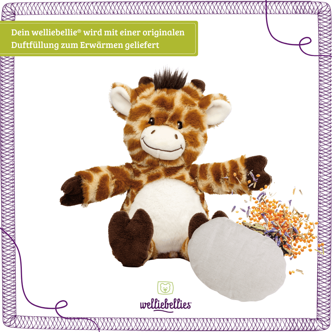 Giraffe gefuellt mit Bio-Hirse und beruhigendem Lavendel.