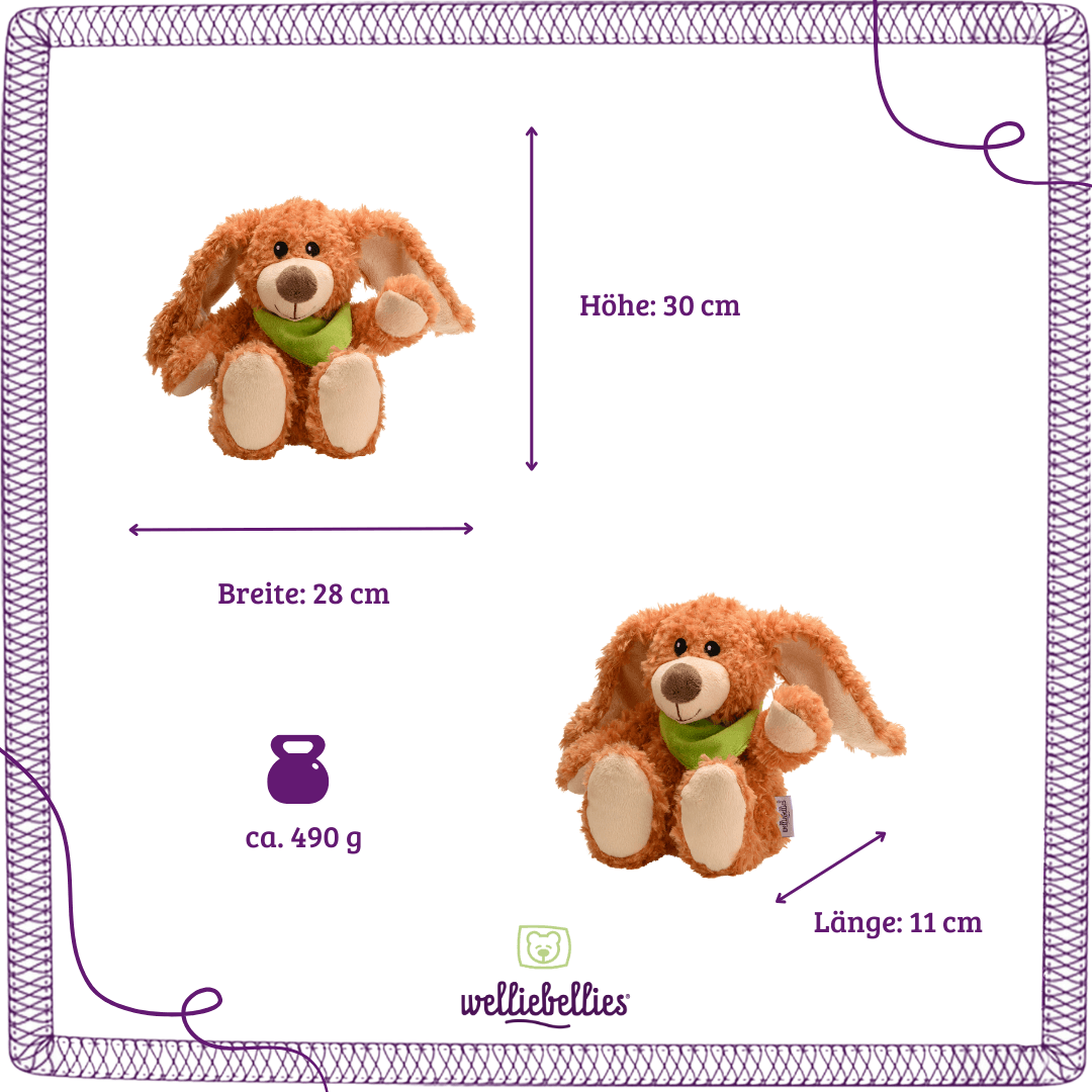 Hase Kinderkissen zum waermen. 30x28x11 m