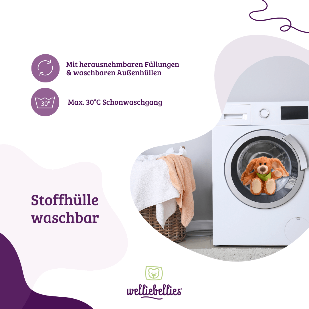 Waschmaschinengeeignete, pflegeleichte Hasenhülle.