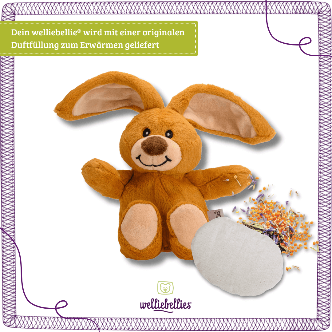 Hase gefüllt mit Bio-Hirse und beruhigender Mischung aus Lavendel.