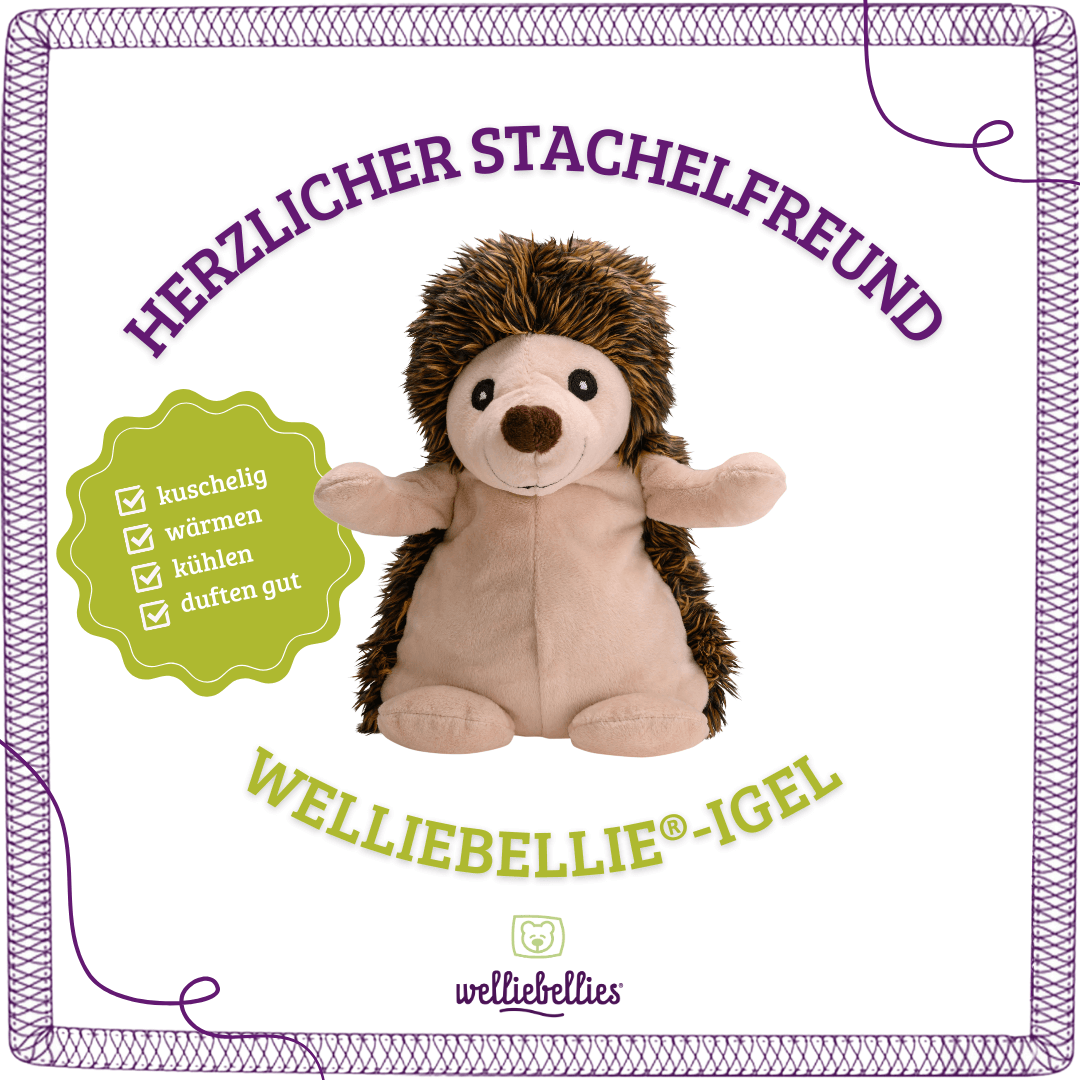 Waermekuschel-Igel: kuschelig, waermen, kuehlen, duften.