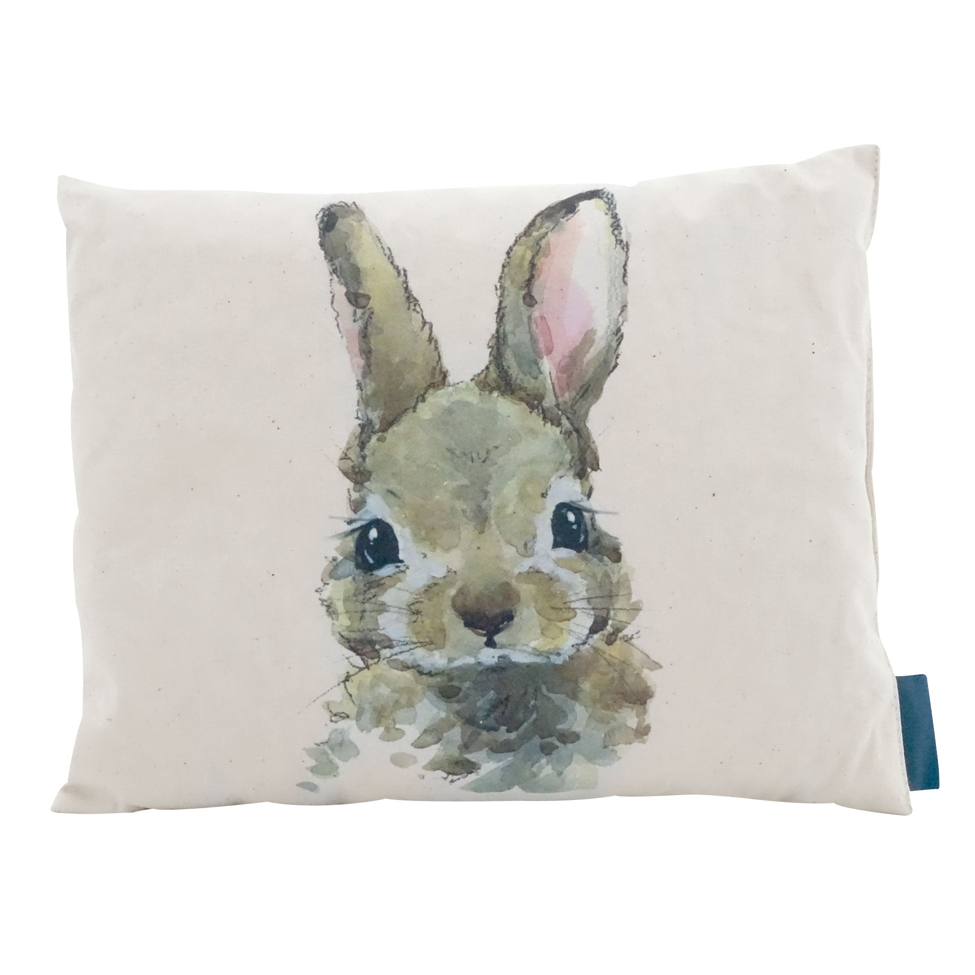 Zirbenkissen Motiv Hase | Ätherische Öle, 100% Baumwolle und 100% Zirbenholz.