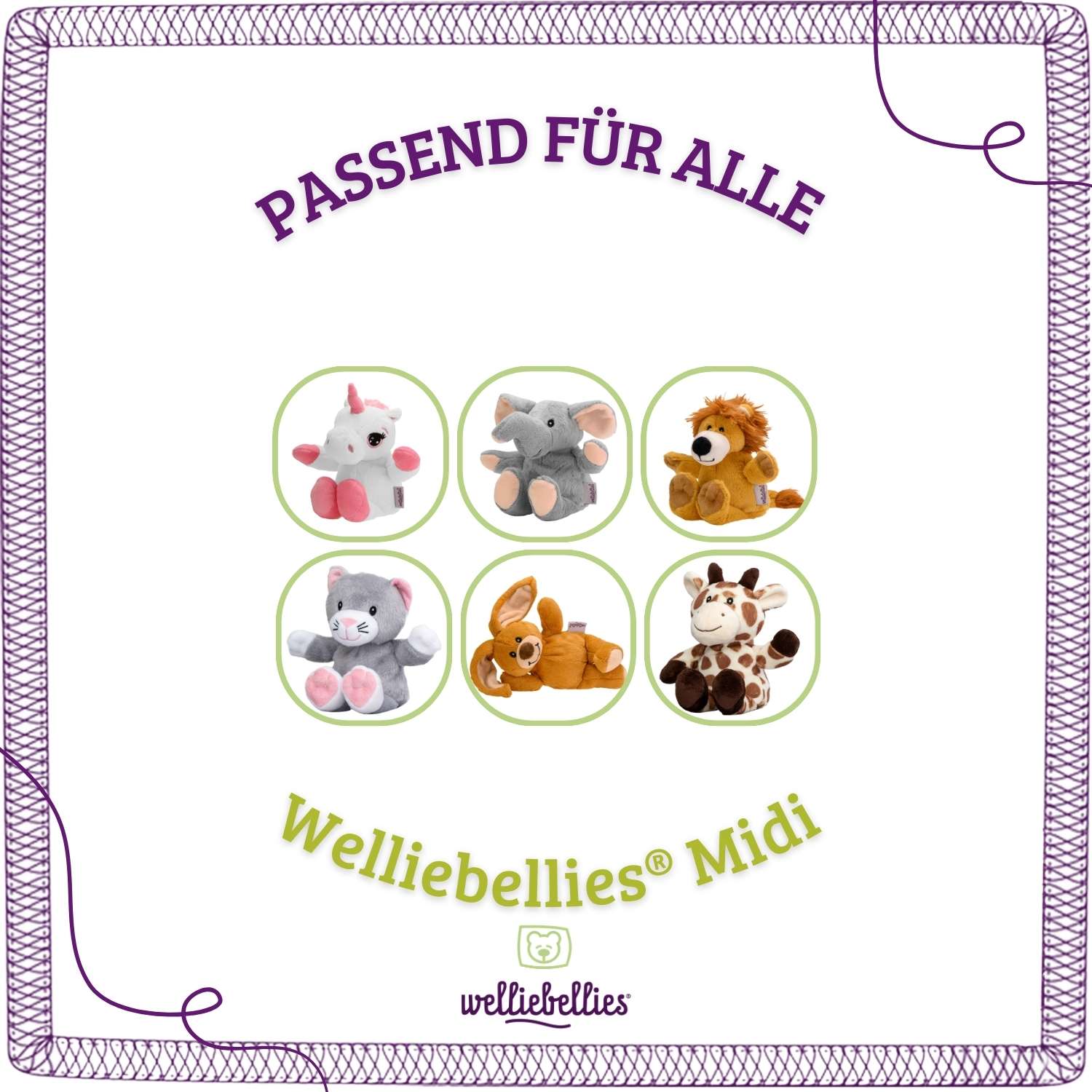 welliebellies® Wechsel Bio-Körnerkissen mit Kräutern für midi Tiere.