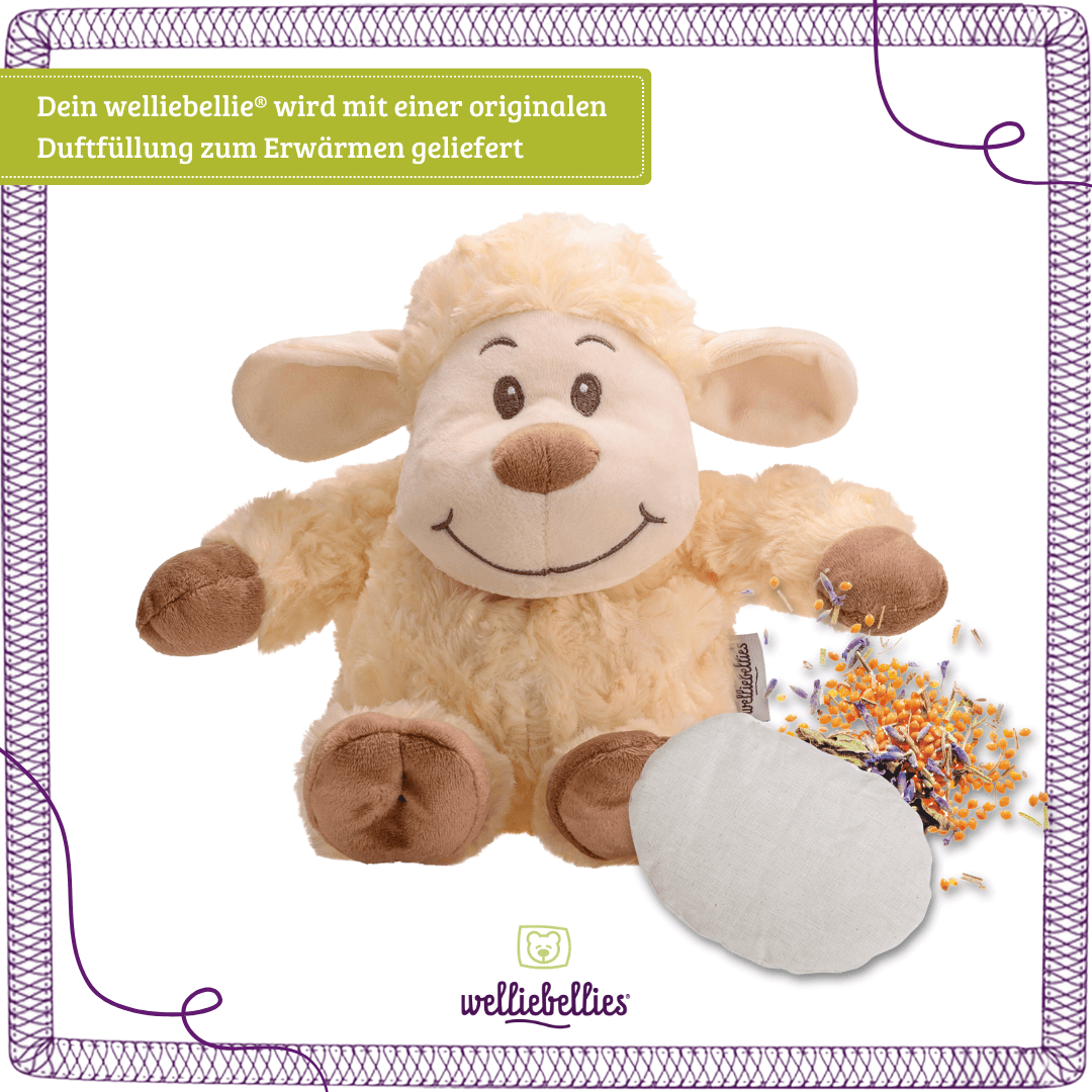 Schaf gefüllt mit Bio-Hirse und einer entspannenden Kräutermischung.