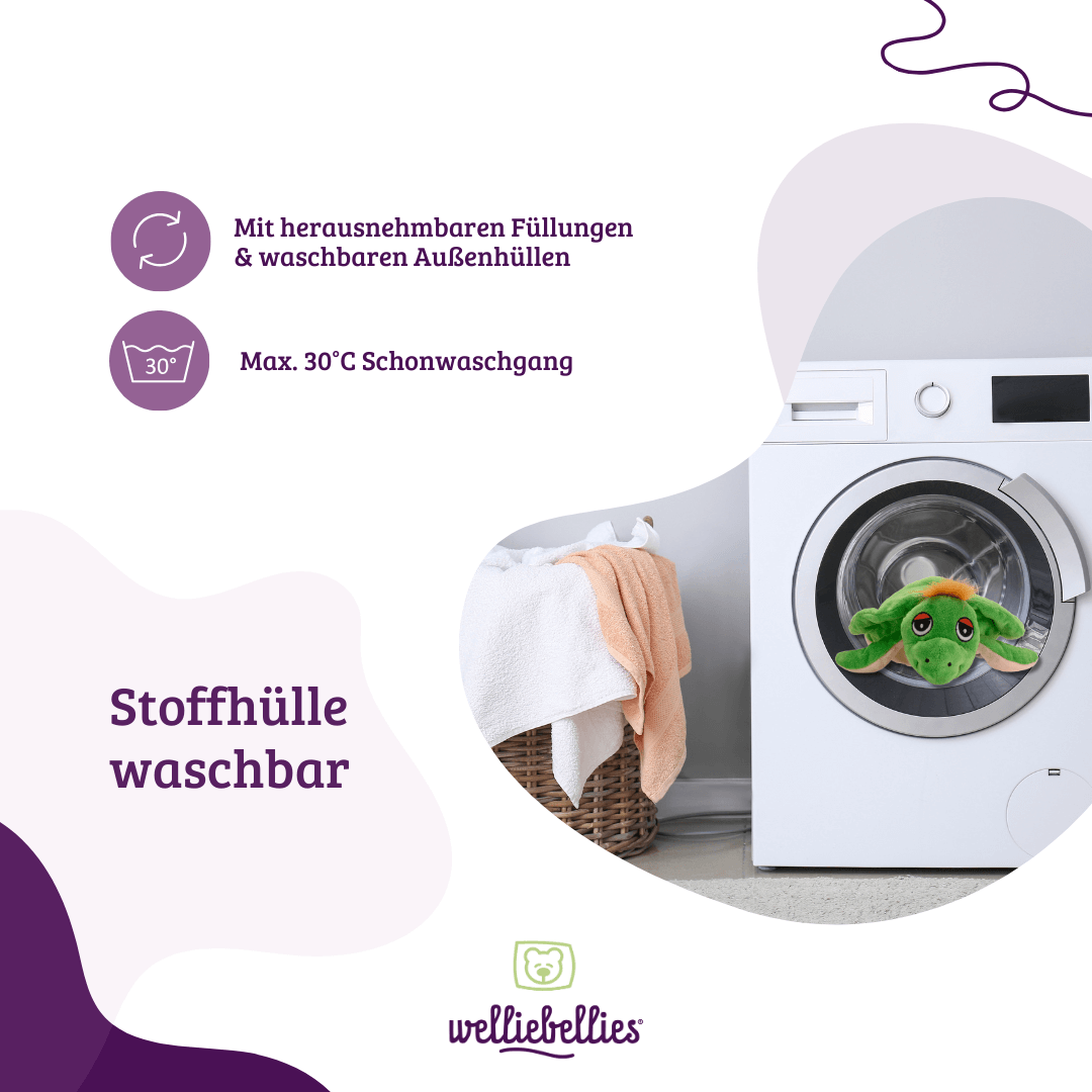 Waschbare Schildkrötenhülle für einfache Pflege.