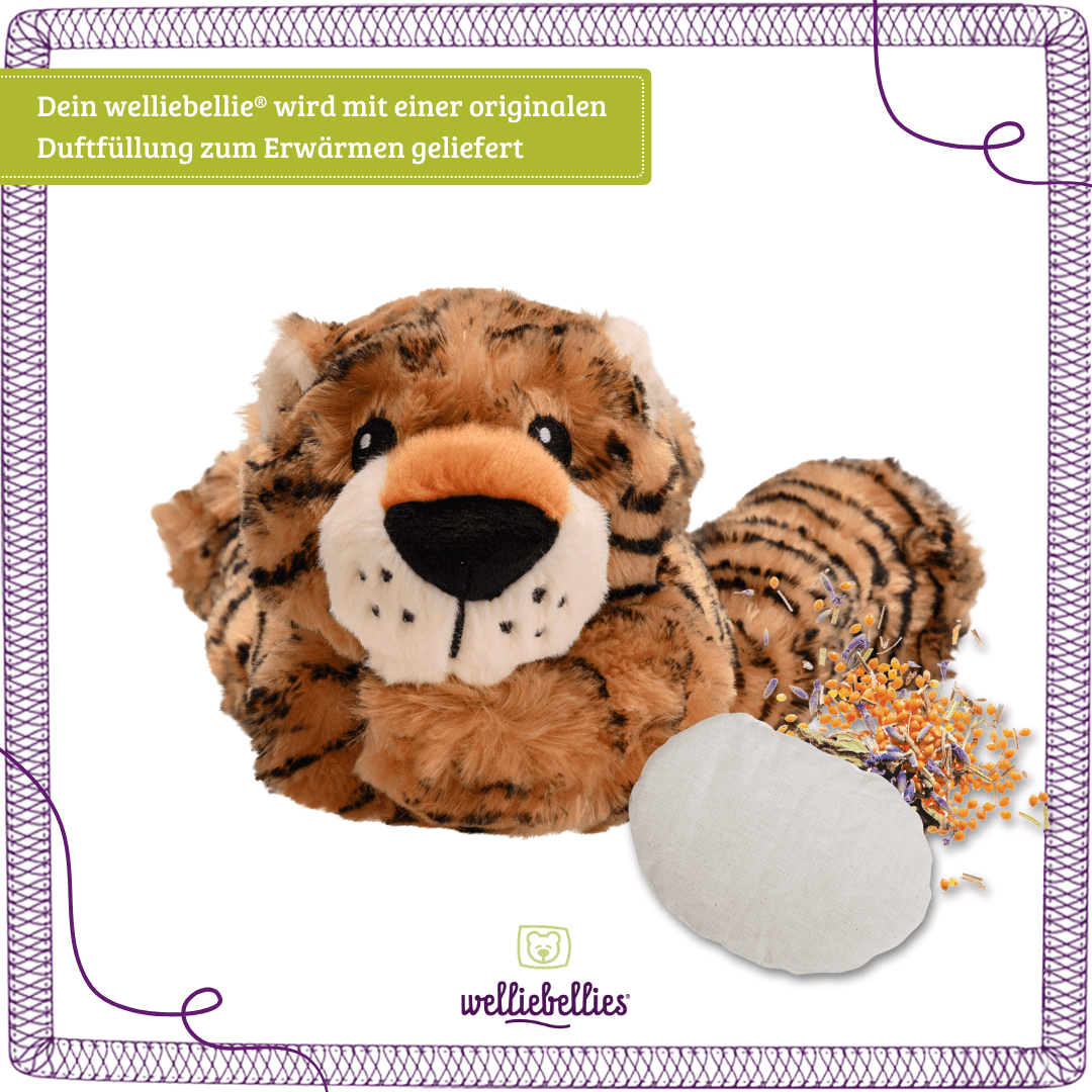 Tiger gefüllt mit Bio-Hirse und beruhigender Kräuterfüllung.