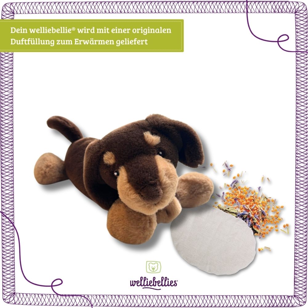 Dinosaur warming cuddly toy