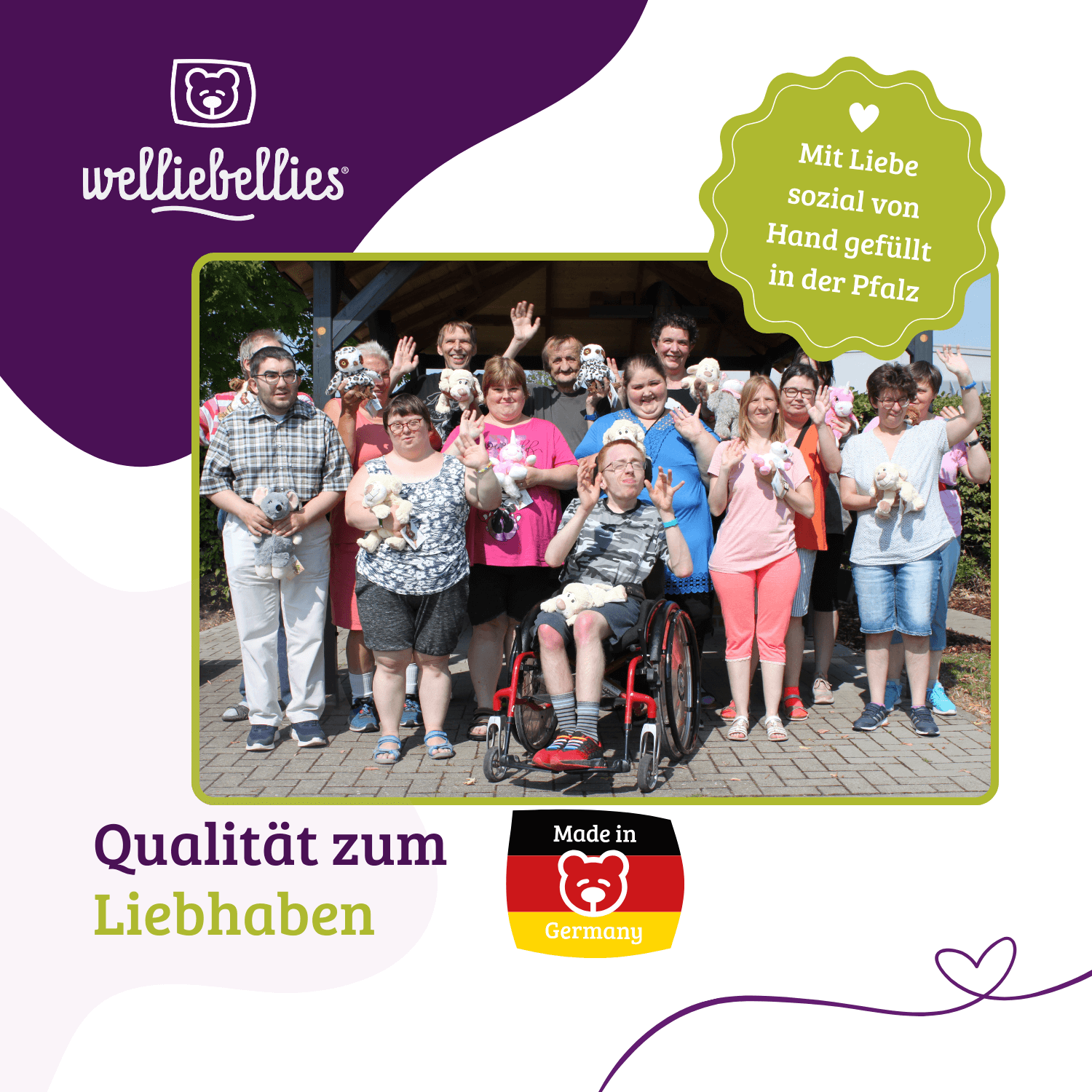 Handgefertigt, Made in Germany, in soziale Werkstätten.