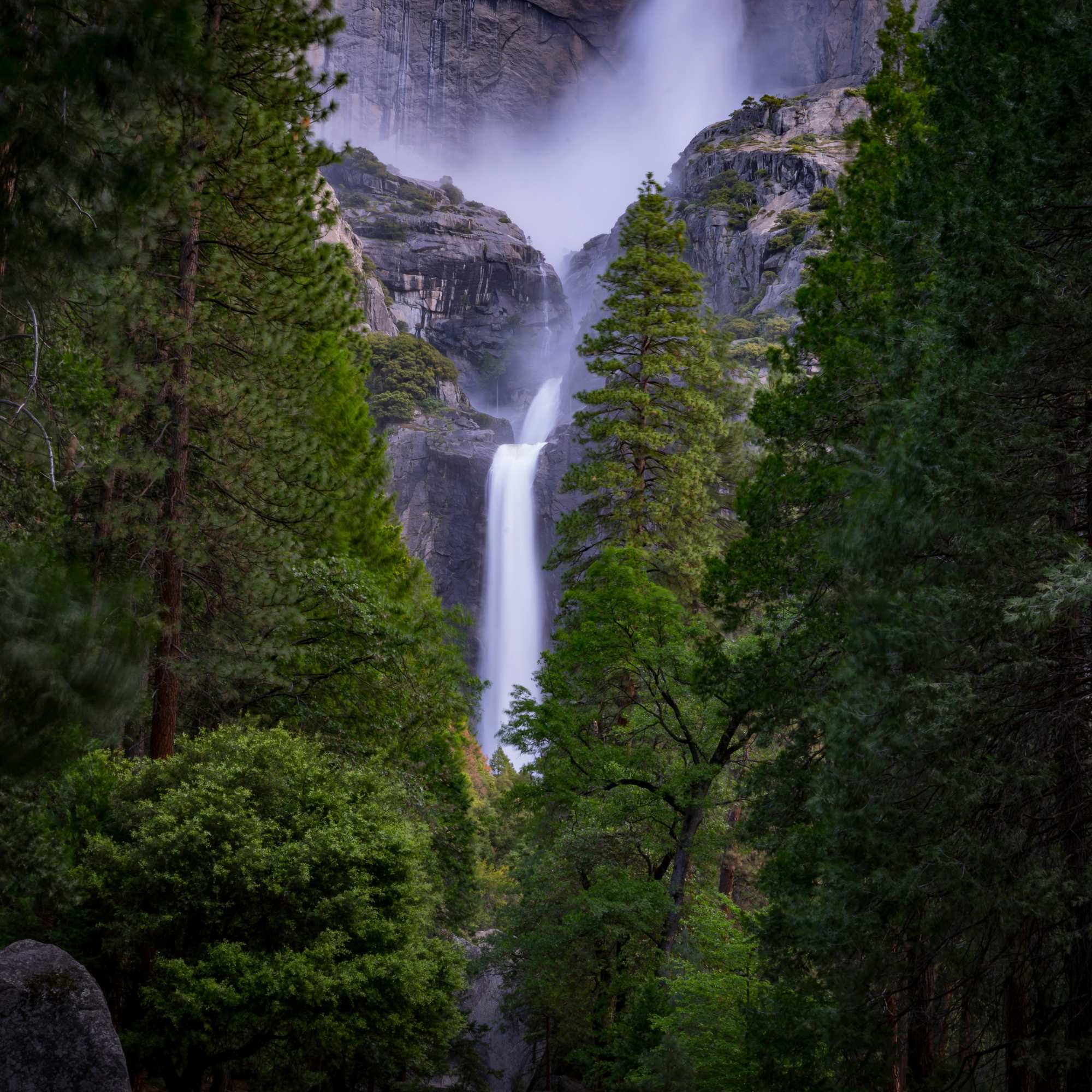 Zirbenwald und Wasserfall