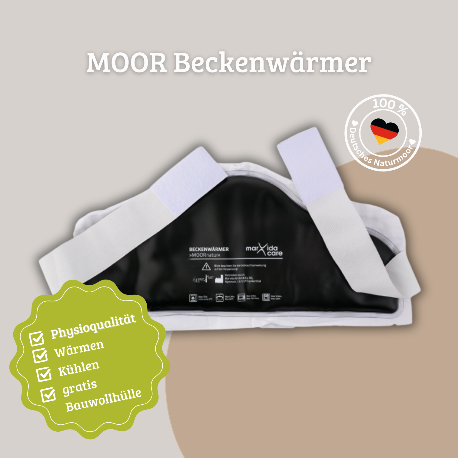Moor Beckenwärmer +Gratis Baumwollhülle extra weich