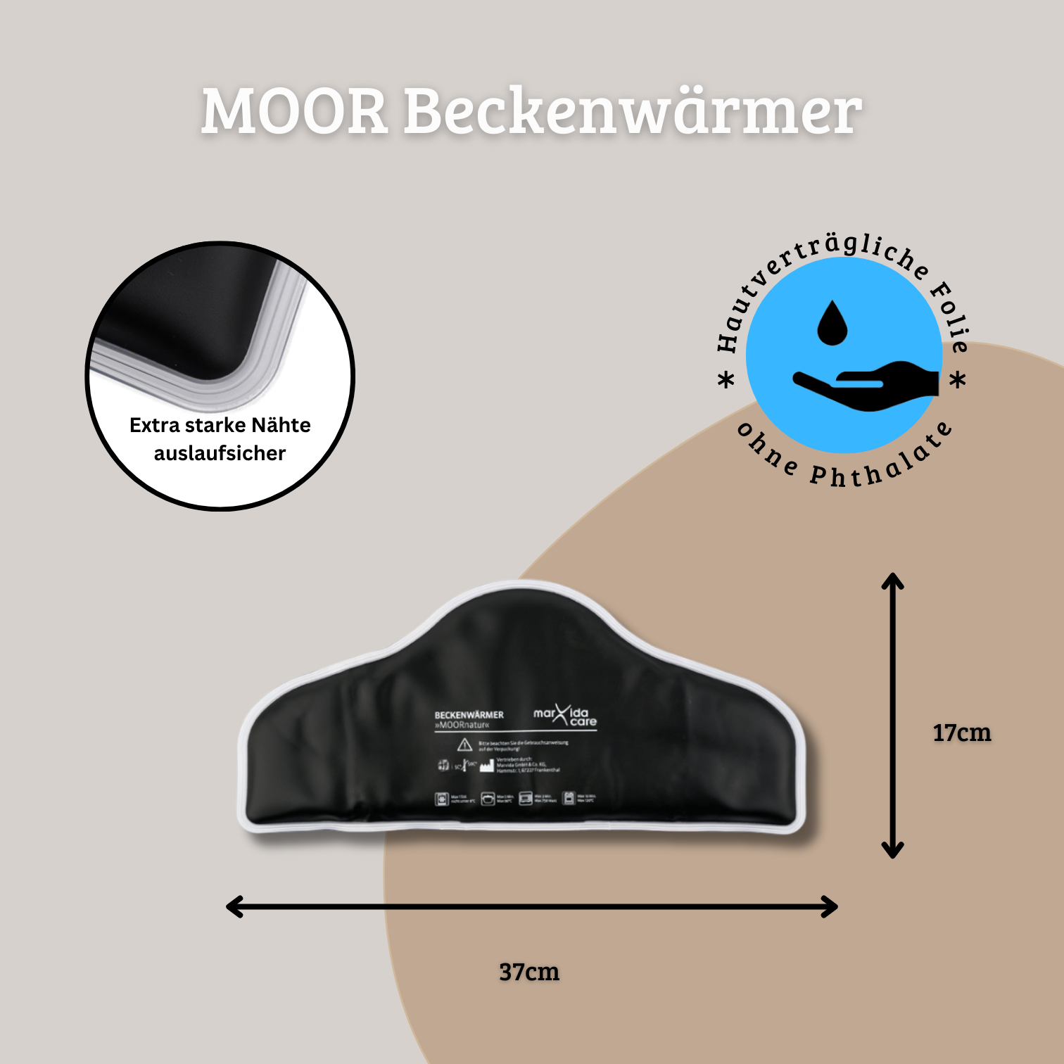 Moor Beckenwärmer +Gratis Baumwollhülle extra weich