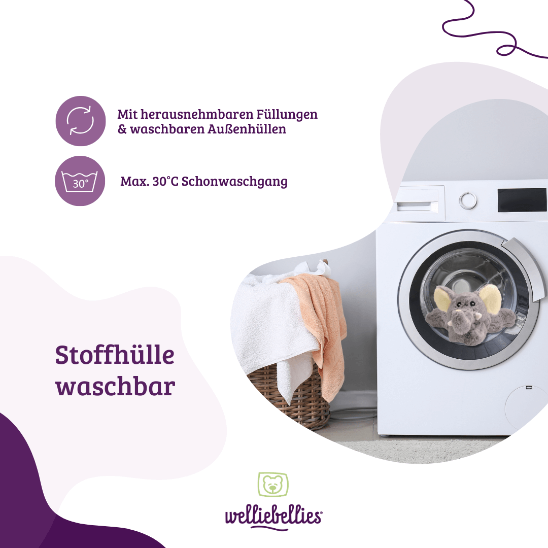 Größenübersicht des Elefanten Wärmekissens für ideale Nutzung.