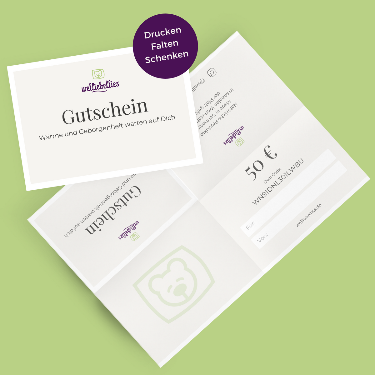 welliebellies® Geschenkgutschein 50€.