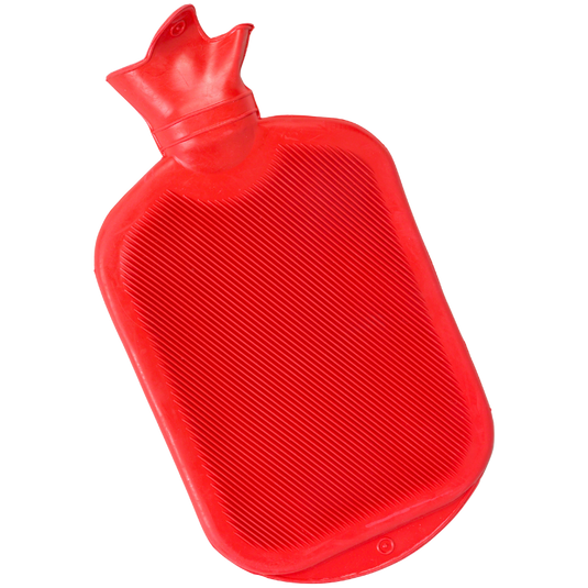 traditionelle rote Wärmflasche im Vergleich zu modernen sicheren Wärmekuscheltieren